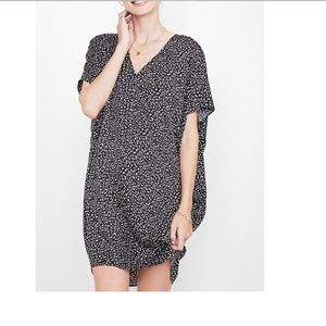 Hatch Slouch Polka Dot Maternity Black Dress Petite